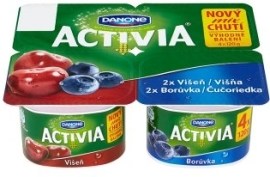 Tesco Danone Activia Jogurt višňa, čučoriedka 4x120g