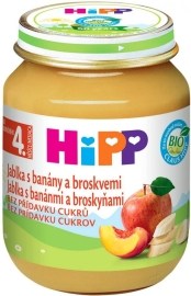 Hipp Bio jablká s banánmi a broskyňami 125g
