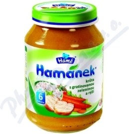 Hame Hamánek Morka s gratinovanou zeleninou a ryžou detský príkrm 190g