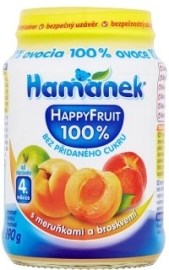 Hame Hamánek Happy fruit ovocný príkrm s marhuľami a broskyňami 190g