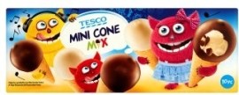 Tesco Mini cone mix mrazený krém 2x5x25ml
