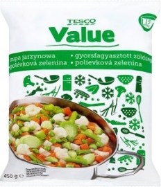 Tesco Value Polievková zelenina hlbokozmrazená 450g