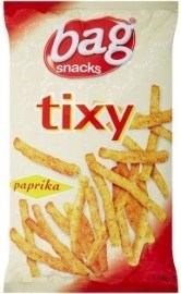 Boom Snacks Bag Snacks Tixy smažený pšenično zemiakový snack s príchuťou papriky 125g