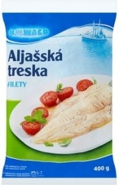 Bidvest Nowaco Aljašská treska filety hlbokozmrazené glazúrované 400g