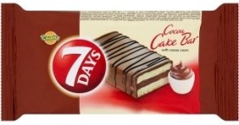 Chipita 7 Days Cake bar koláčik s kakaovou náplňou celomáčaný v poleve s čokoládovou príchuťou 32g