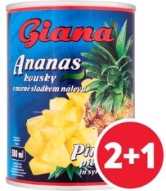 Goral Giana Ananás kúsky v mierne sladkom náleve 565g