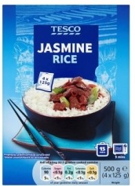 Tesco Jazmínová dlhozrnná ryža vo varných vreckách 4x125g