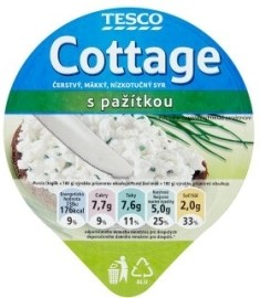 Rajo Cottage čerstvý, mäkký, nízkotučný syr s pažítkou 180g