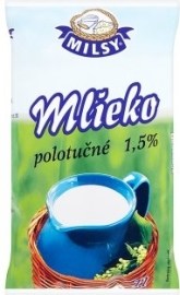 Milsy Mlieko polotučné 1,5% 1000ml