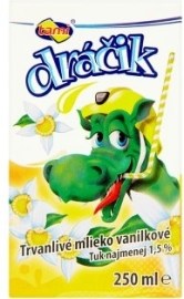Tatranská Mliekareň Tami Dráčik Trvanlivé mlieko polotučné vanilkové 250ml