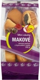 Vamex Mini záviny makové jemné pečivo z kysnutého cesta 200g