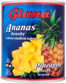 Goral Giana Ananás kúsky v mierne sladkom náleve 850g