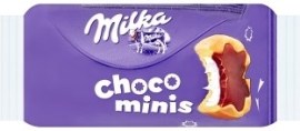 Mondelez Milka Choco minis sušienky s mliečnou náplňou v mliečnej čokoláde z alpského mlieka 37.5g