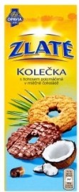 Mondelez Opavia Zlaté Kolečka s kokosom polomáčané v mliečnej čokoláde 146g