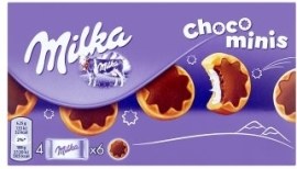 Mondelez Milka ChocoMinis plnené sušienky s mliečnou náplňou polomáčané v mliečnej čokoláde 4x37.5g