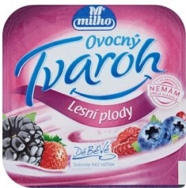 Polabské Mlékárny Milko Tvarohový dezert s vlákninou lesné plody 130g