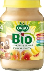 Novofruct Ovko Bio Dojčenská výživa broskyňová s banánmi 190g