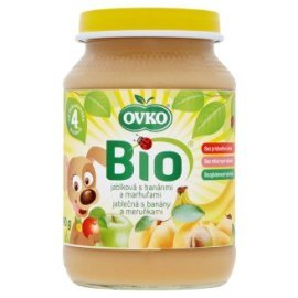 Novofruct Ovko Bio Dojčenská výživa jablková s banánmi a marhuľami 190g