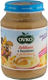 Novofruct Ovko Dojčenská výživa jablková s banánmi a piškótami 190g