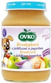 Novofruct Ovko Dojčenská výživa broskyňová s jablkami a jogurtom 190g
