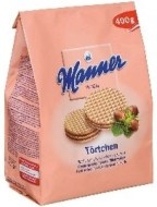 Josef Manner & Comp. Manner Tortičky chrumkavé oblátky s kakaovo lieskovcovou náplňou 400g