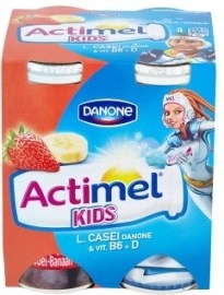 Danone Actimel Kids jogurtové mlieko s vitamínmi B6 s D - banánovo-jahodové 4x100g