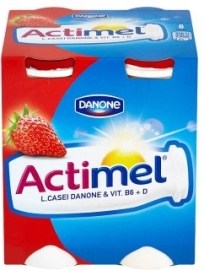 Danone Actimel Jogurtové mlieko s vitamínmi B6 a D - jahodové 4x100g