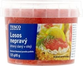 Tesco Losos nepravý drtený slaný v oleji 125g