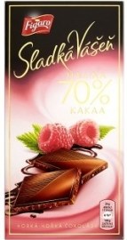 Figaro Sladká Vášeň Malina 70 % kakaa horká čokoláda 100g