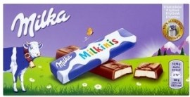 Milka Milkinis tyčinky z mliečnej čokolády z alpského mlieka s mliečnou náplňou 87,5g