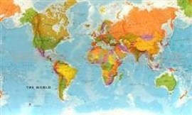 Obria mapa sveta zemepisná ZES