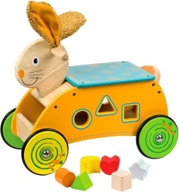 Bigjigs Toys Motorický vozík Zajac