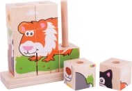 Bigjigs Toys Nasadzovacie kocky zvieratka - cena, porovnanie