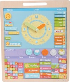 Bigjigs Toys Anglický magnetický kalendár s hodinami