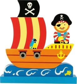 Bigjigs Toys Magnetické puzzle pirátska loď