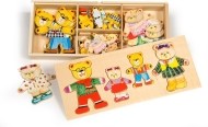 Bigjigs Toys Obliekacie puzzle v krabičke - Medvedia rodinka - cena, porovnanie