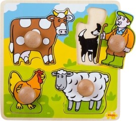 Bigjigs Toys Vkladacie puzzle - Farma 4ks