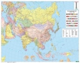 Ázia nástenná mapa politická lamino lišta 1:9 mil.