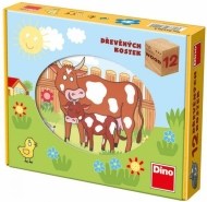 Dino  Drevené kocky kubus - Domáce zvieratká
