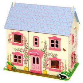 Bigjigs Ružový detský domček pre bábiky