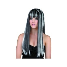 Casallia Karnevalová parochňa čiernobiela dlhé vlasy