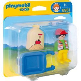 Playmobil Stavebný robotník s kolieskom