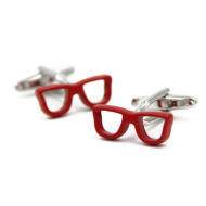 Manžetové gombíky červené okuliare 0701 - cena, porovnanie
