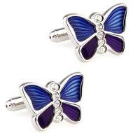 Manžetové gombíky Motýľ modrofialový 0765 - cena, porovnanie