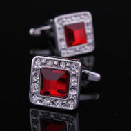 Manžetové gombíky rudý kryštál 0325 - cena, porovnanie