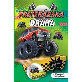 Pretekárska dráha s úžasnými nálepkami + 2 hračky autíčka