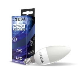 Inesa LED žiarovka C37 Teplá biela E14 4W