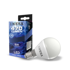 Inesa LED žiarovka G45 Studená biela E14 5W