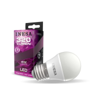Inesa LED žiarovka guľa studená biela E27 4W - cena, porovnanie