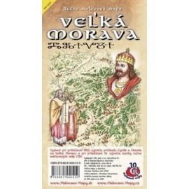 Veľká Morava Ručne maľovaná mapa regiónu